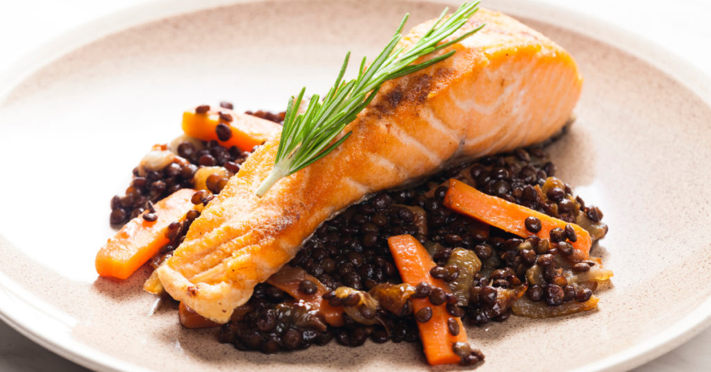 Salmon with Lentils