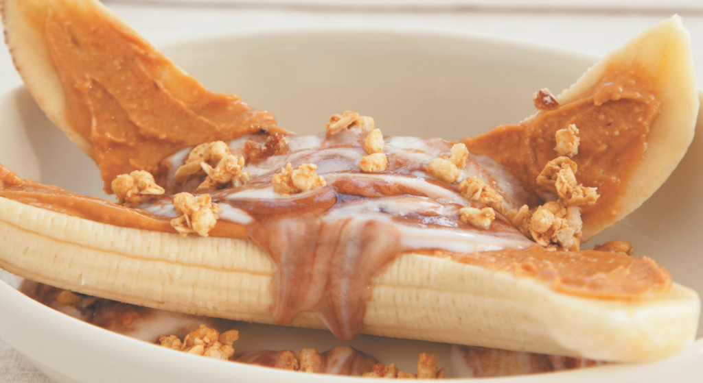 |peanut butter breakfast banana split recipe|