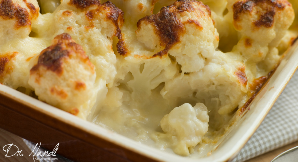 Healthy Baked Cauliflower with Cheese Casserole