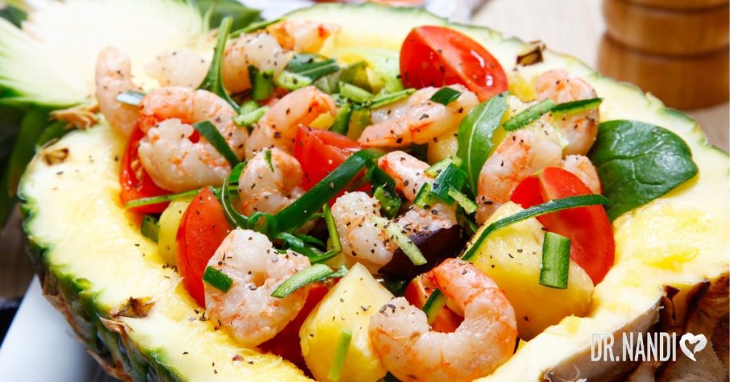 |grilled shrimp & pineapple salad